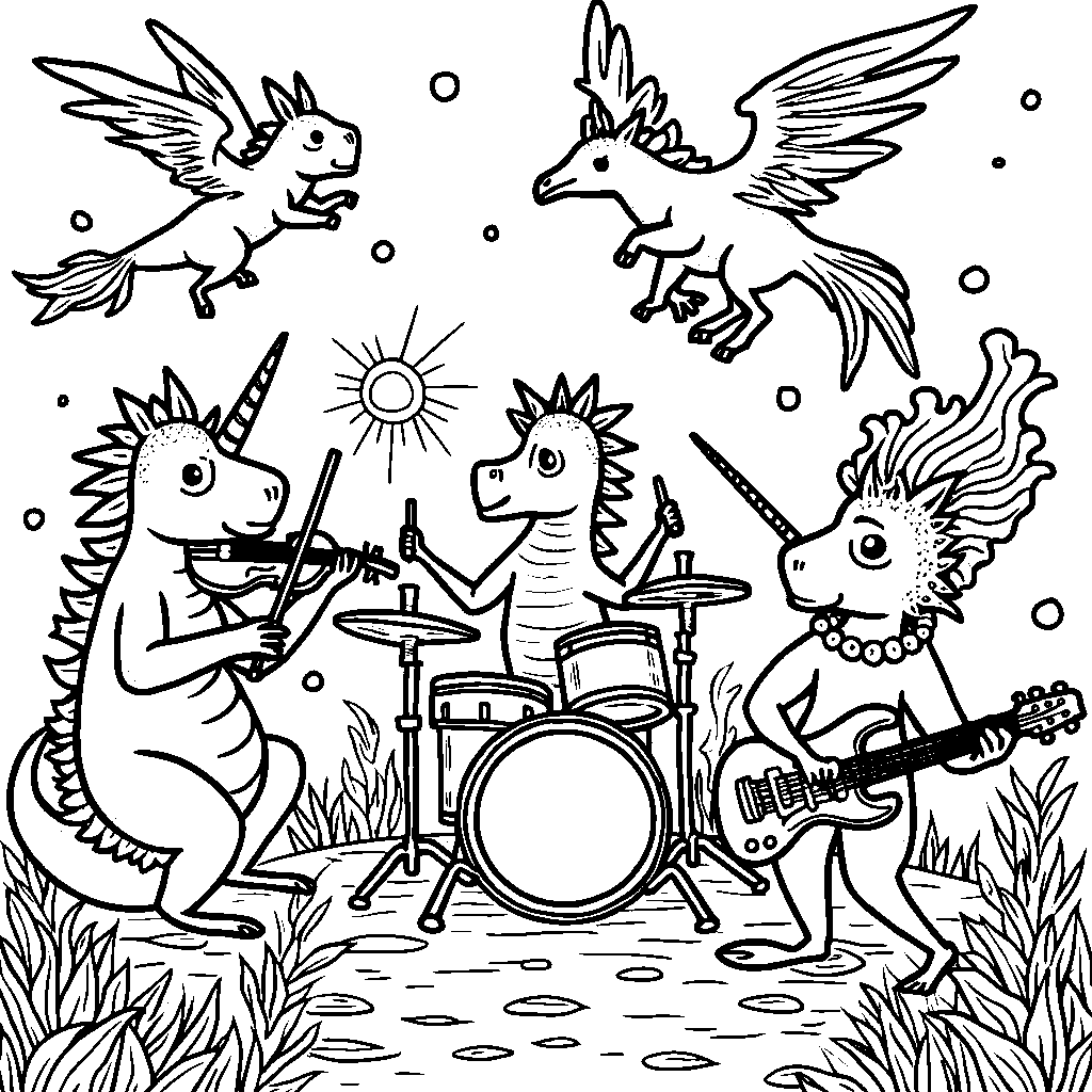 Fantasy Creatures Playing Musical Instruments