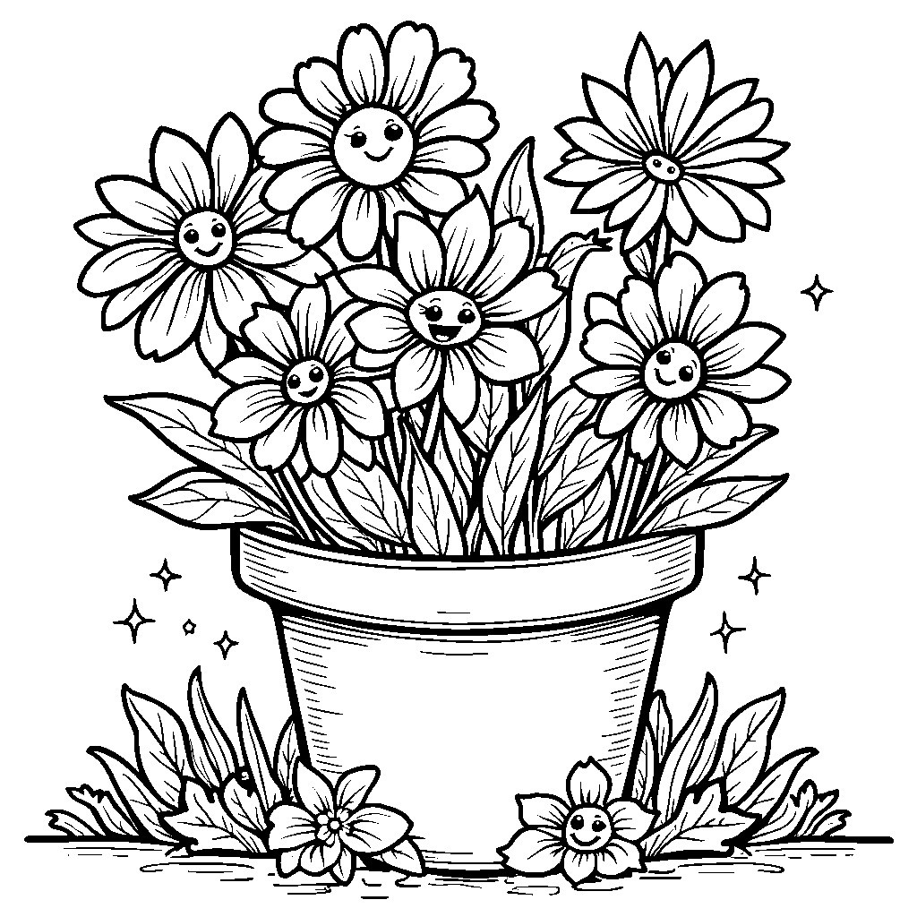 Flower Pot with Talking Flowers