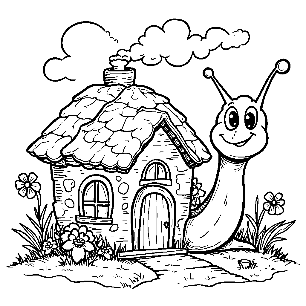 Happy Snail with a Shell House