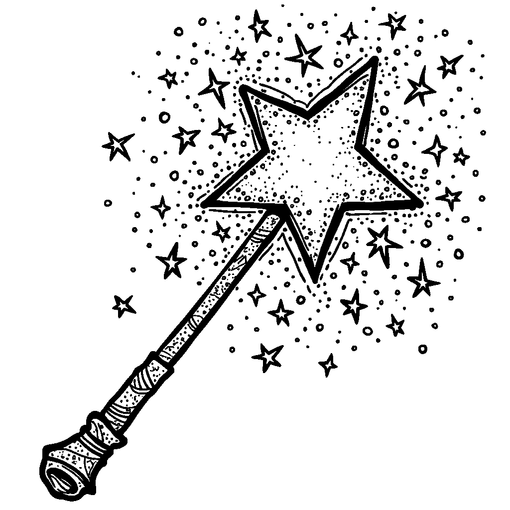 Magic Wand with Sparkles and Glitter