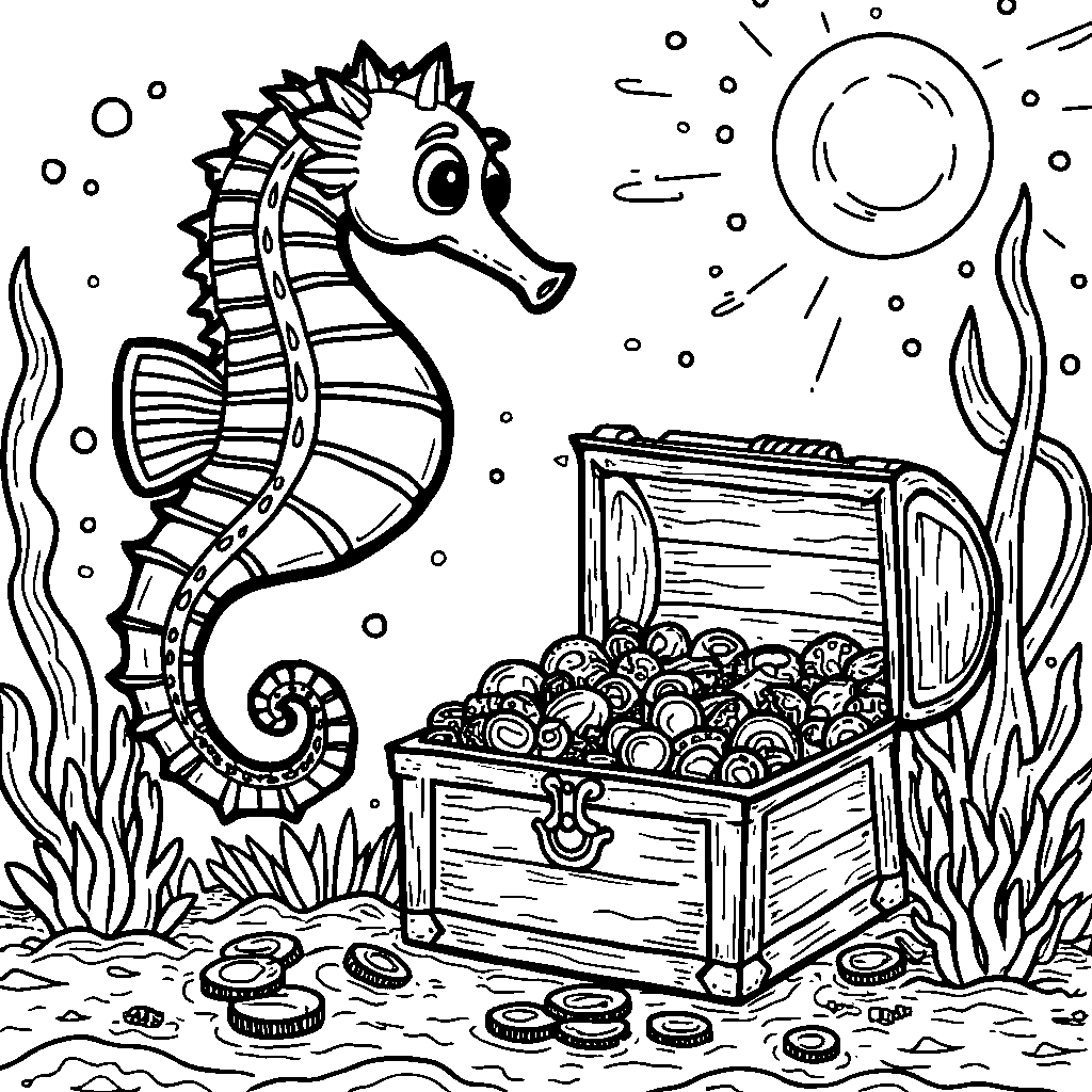 Diving into Adventure: A Seahorse's Treasure Hunt