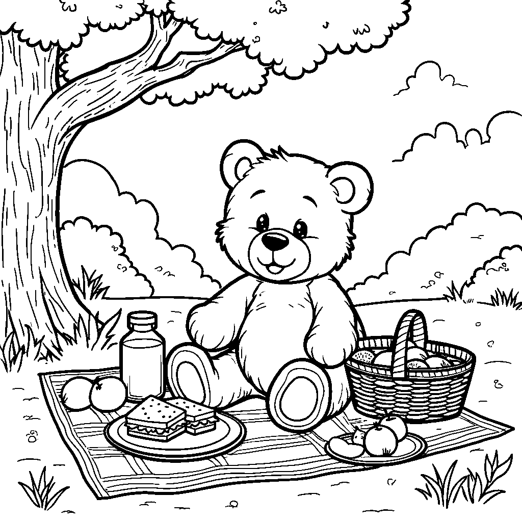 Teddy Bear Having a Picnic