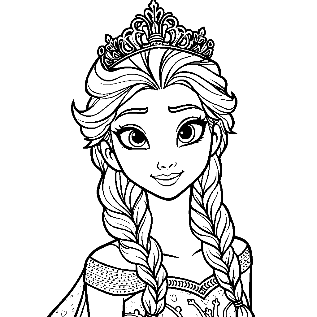 Elsa wearing a crown made of icicles