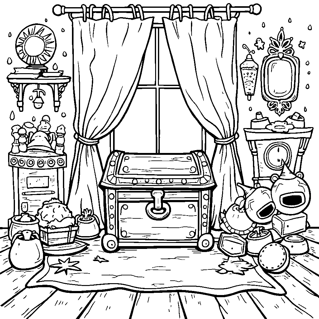 Bruno's mysterious room with a hidden treasure chest