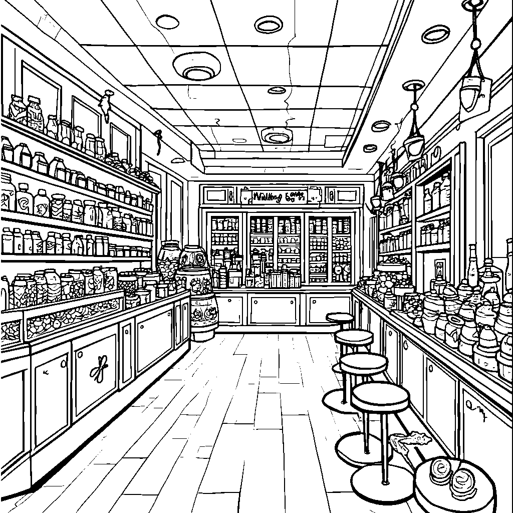 A candy store with lollipops, gummies, and chocolates