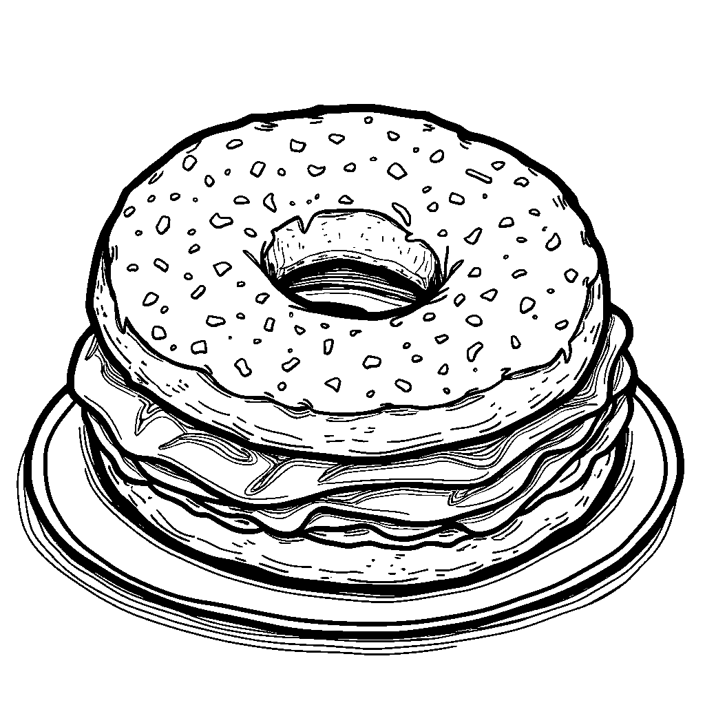 A smiling bagel with cream cheese and lox