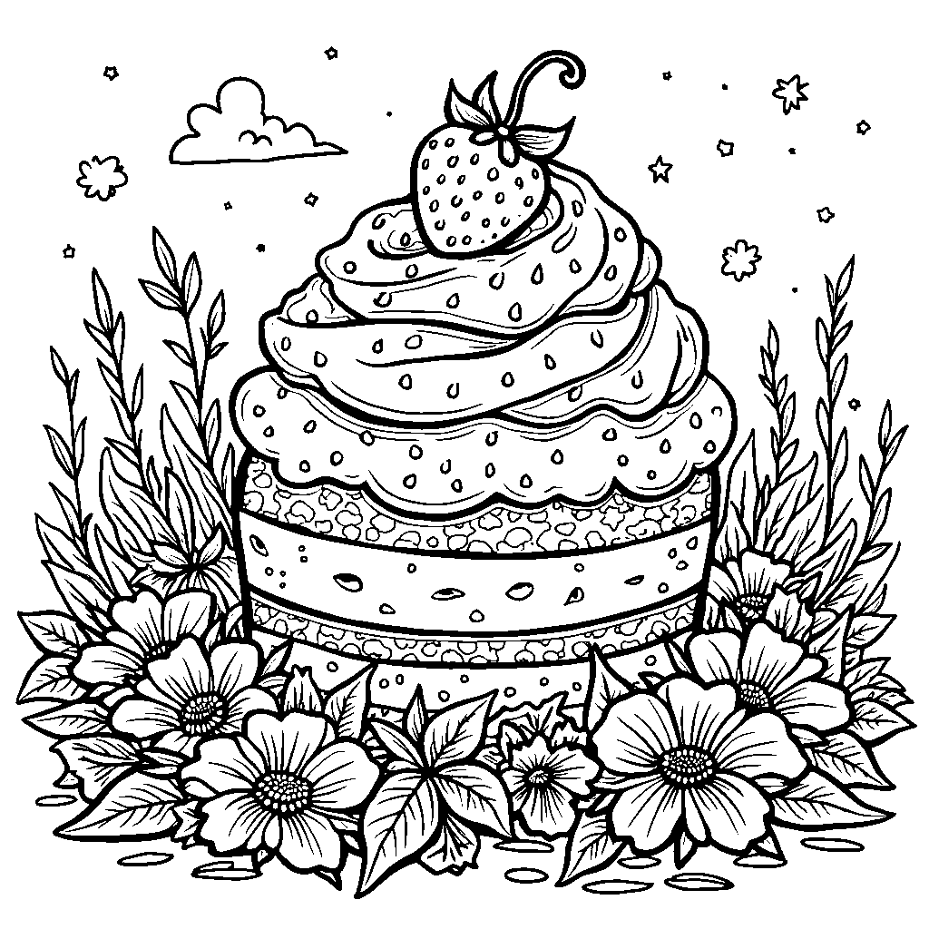 A giant strawberry shortcake with whipped cream