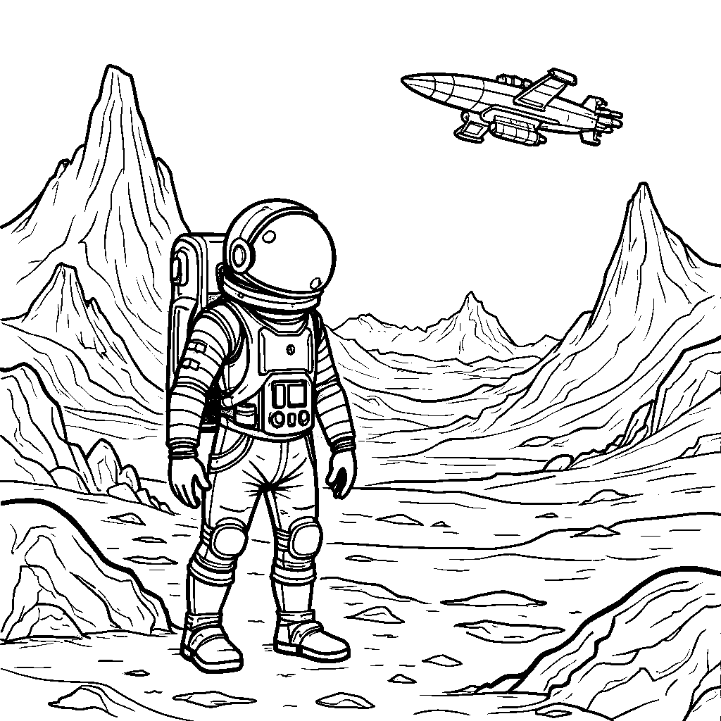 Astronaut exploring Mars