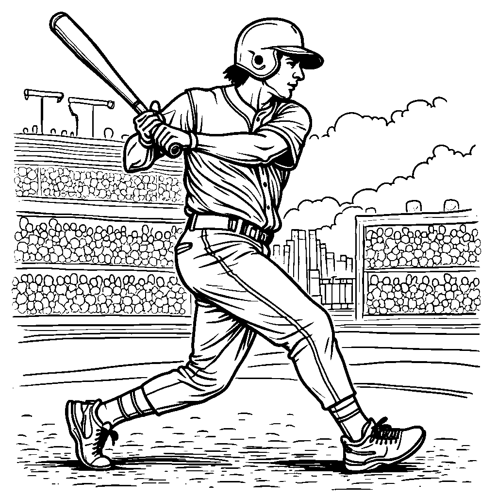 Baseball player hitting a home run