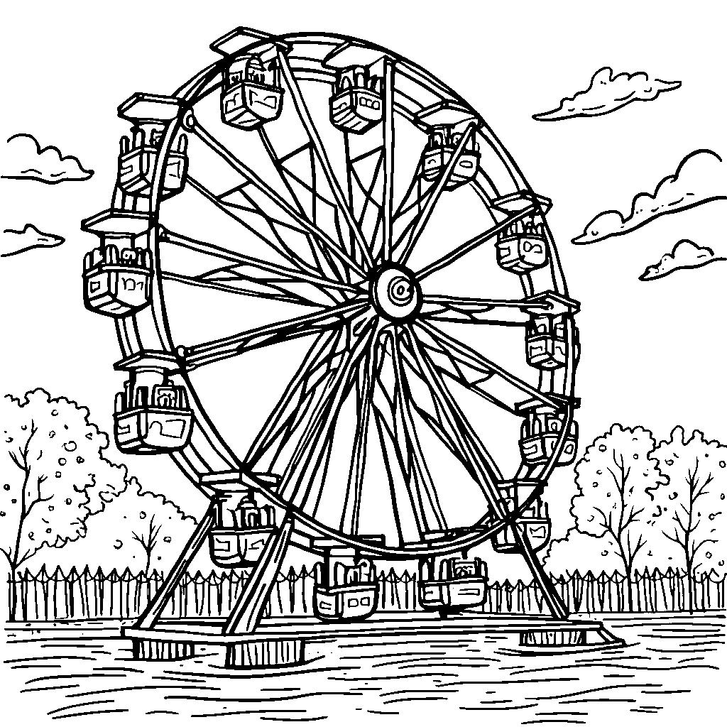 Ferris wheel spinning at a carnival