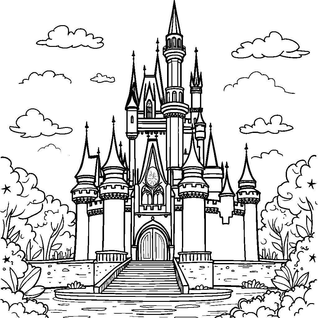 Cinderella's castle with a sparkly moat