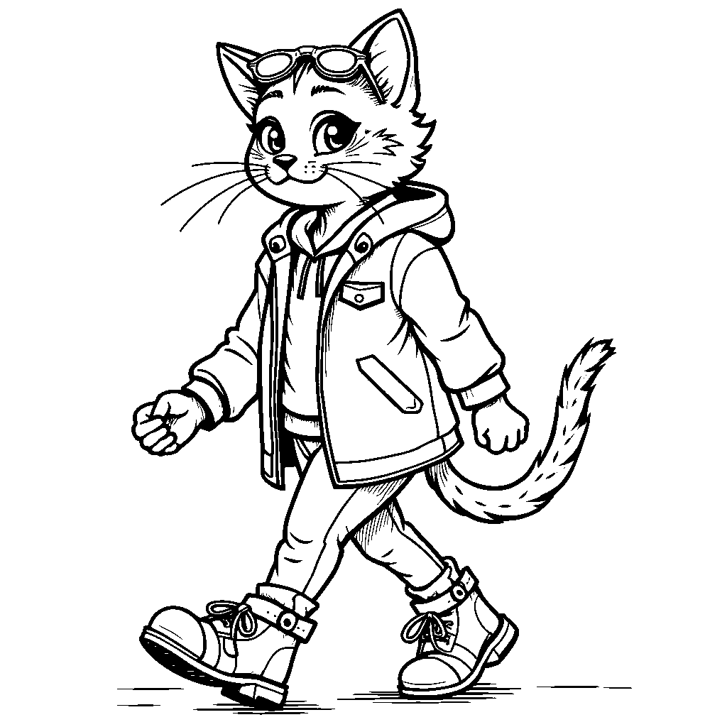 Fashionista cat walking the runway