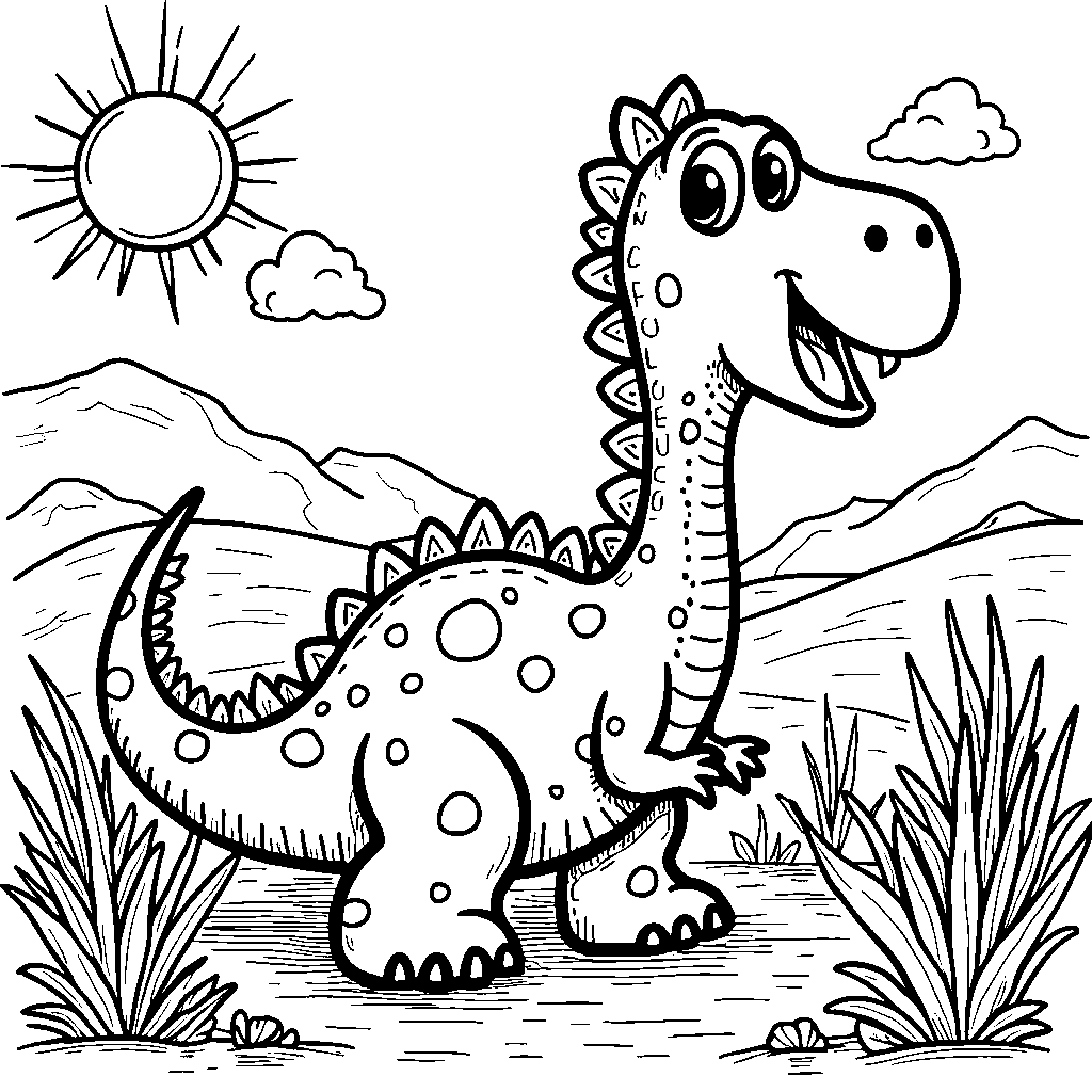 Pink and purple polka-dot dinosaur