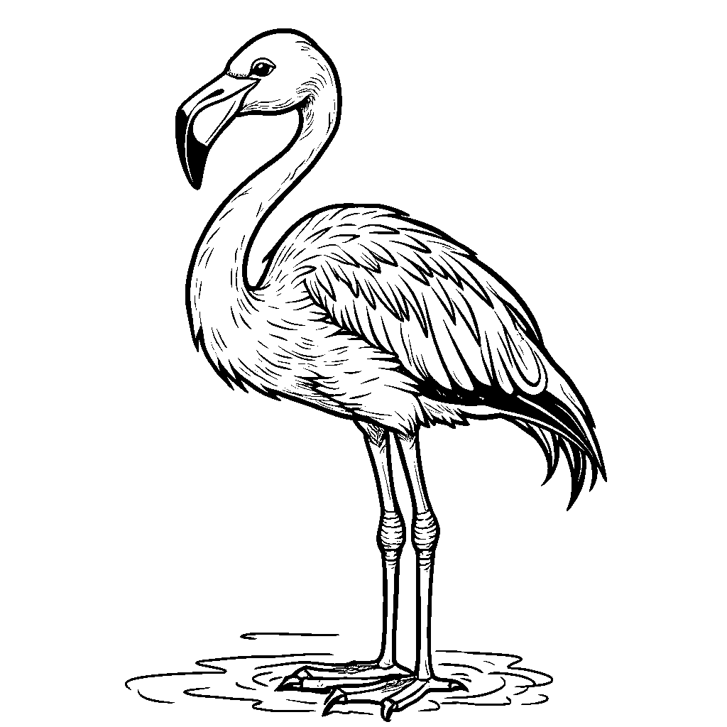 A flamingo standing on one leg