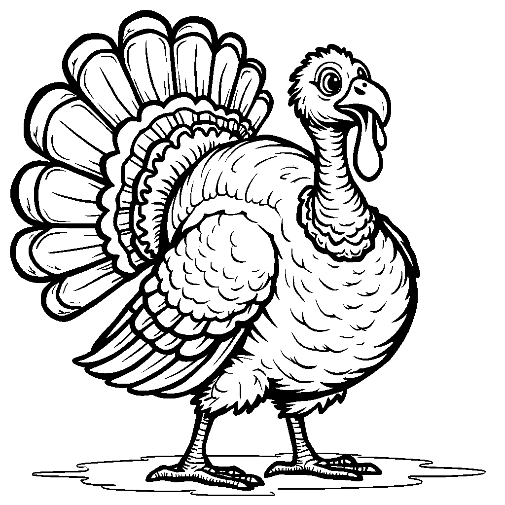 A turkey strutting its stuff