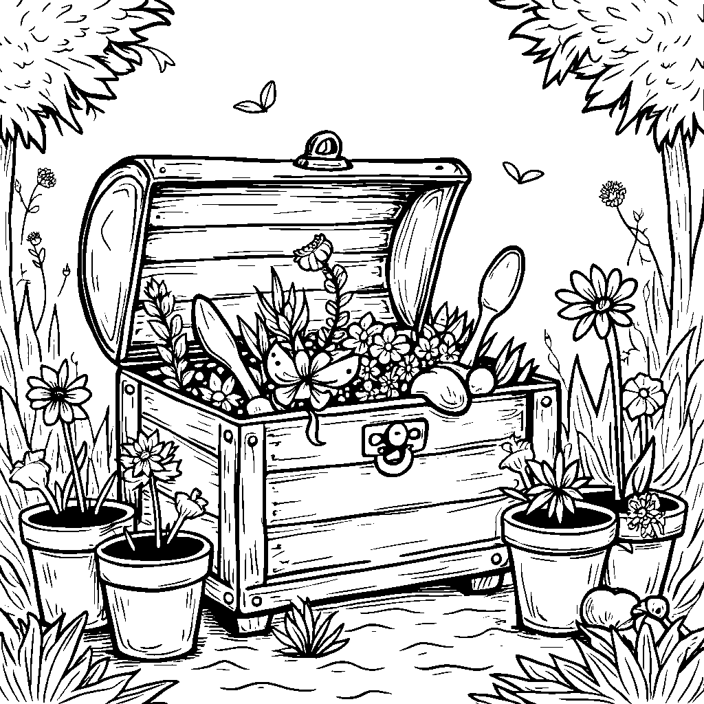 A hidden treasure chest overflowing with garden goodies in Banban's garden