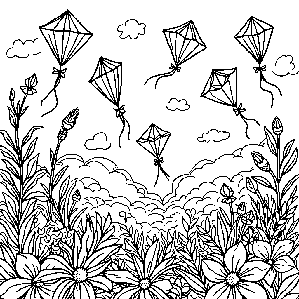 Banban's garden filled with kites flying high in the sky