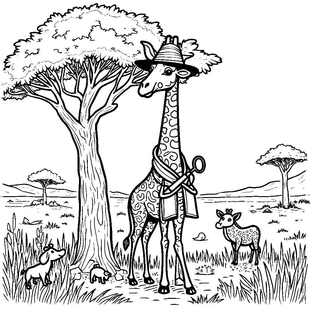 Giraffe as a detective, solving mysteries in the wild