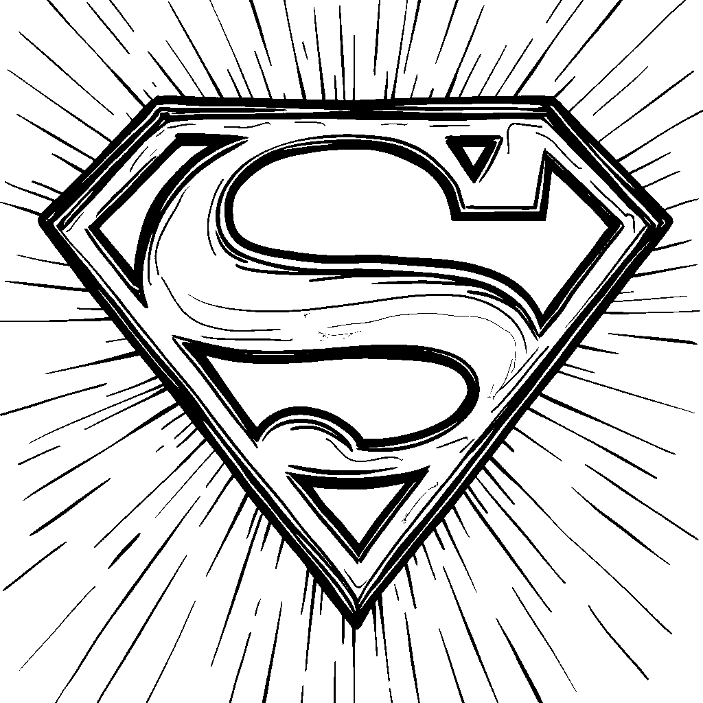 A superhero logo with bold colors and graphics