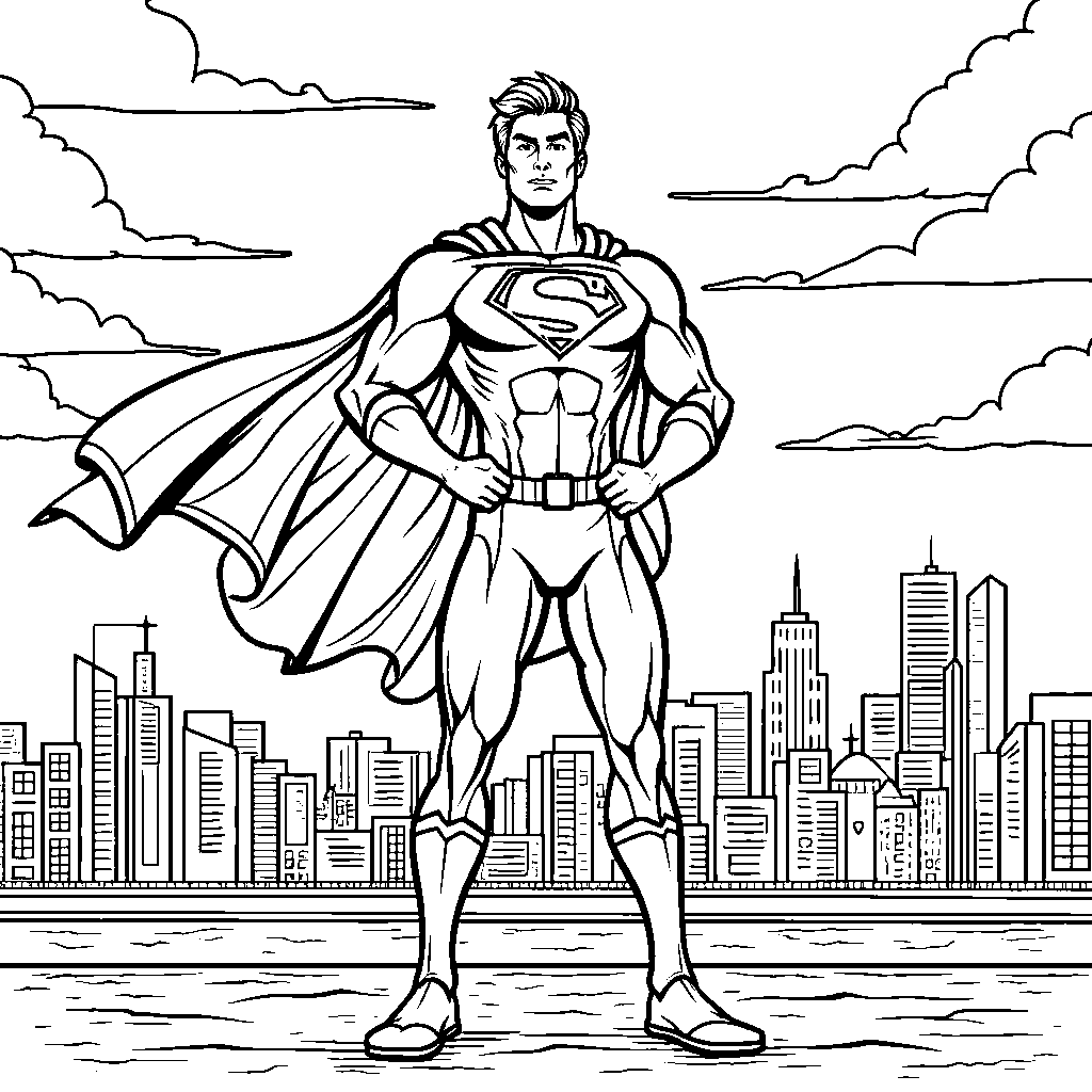 A superhero with a colorful costume and cape