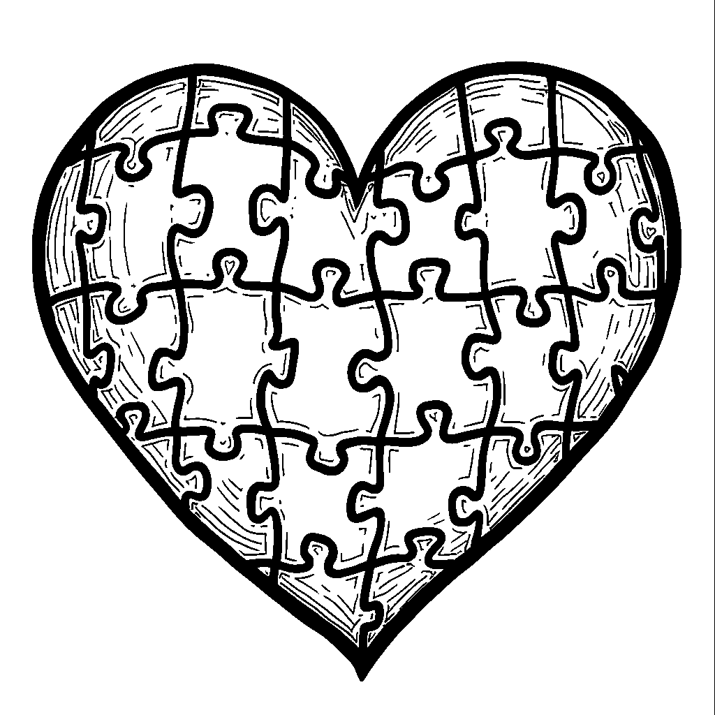 A Heart Made Out of Puzzle Pieces