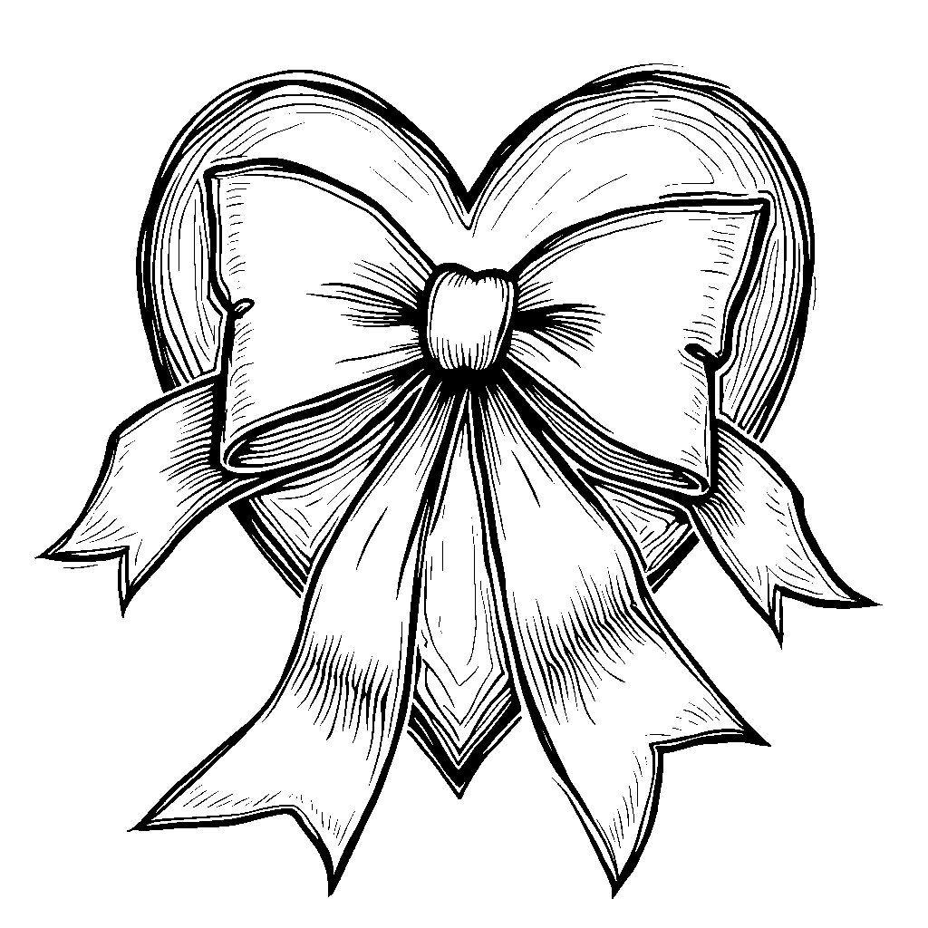 A Heart with a Big Bow and a Ribbon