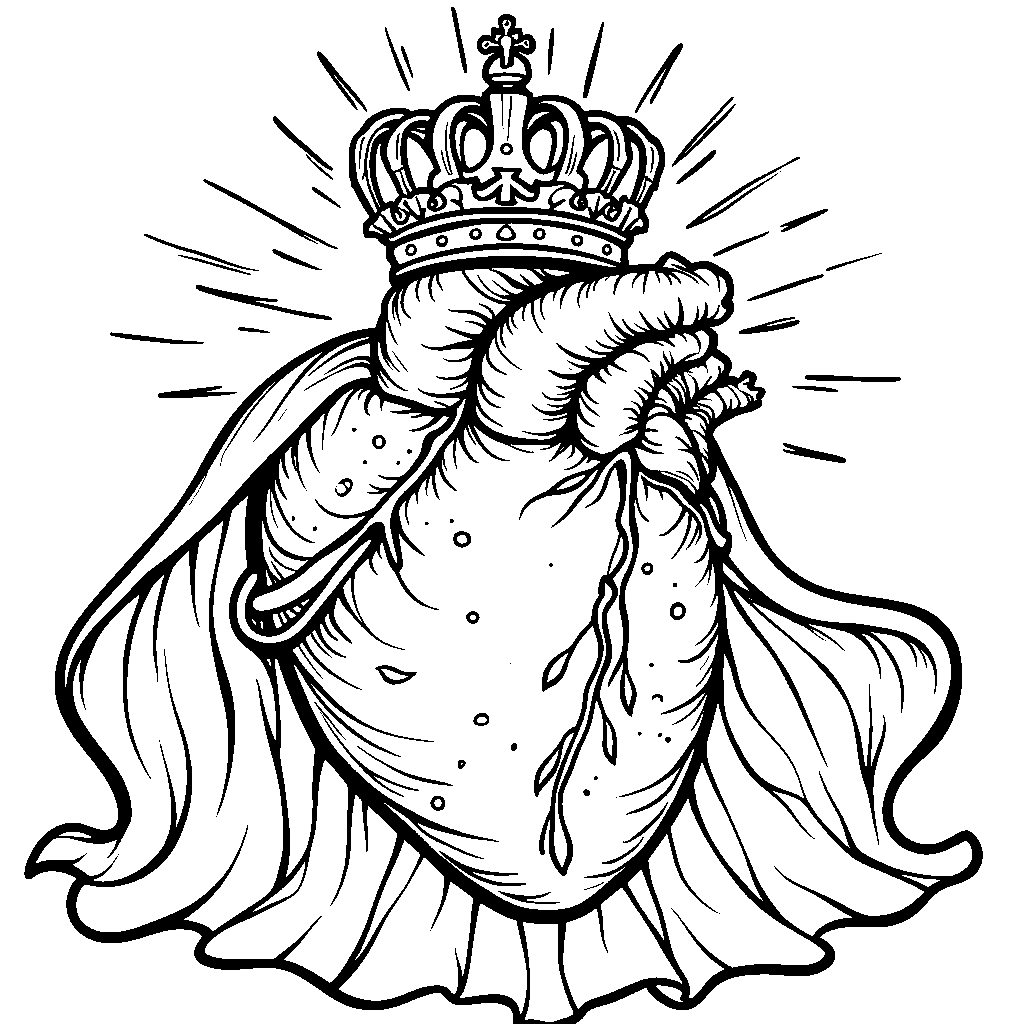 A Heart with a Crown and a Royal Cape