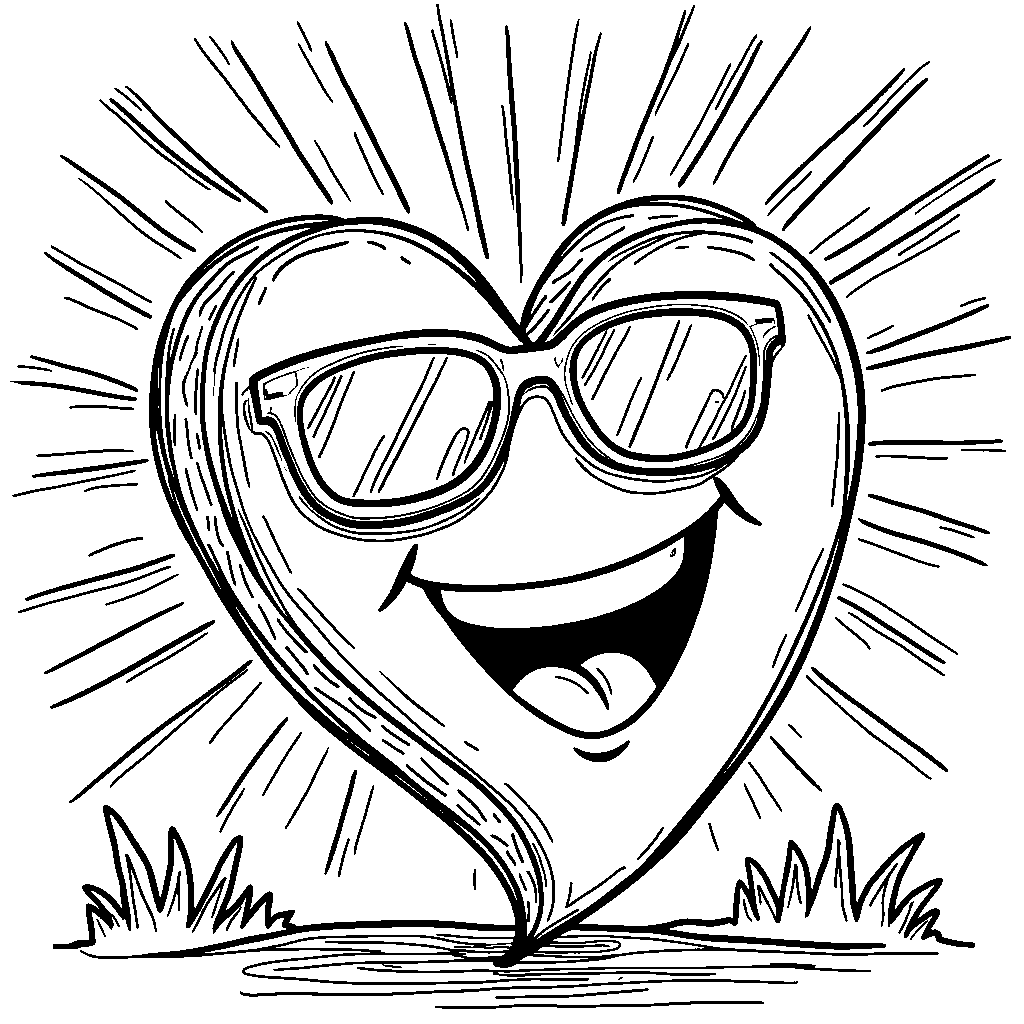 A Heart with a Smile and Sunglasses