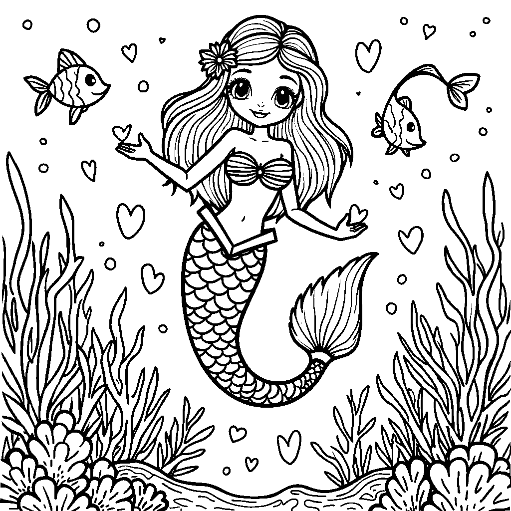 A Mermaid with a Heart-Shaped Tail