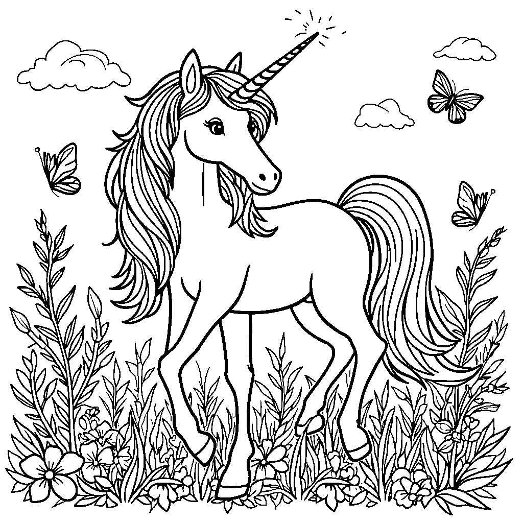 A Unicorn with a Heart-Shaped Horn