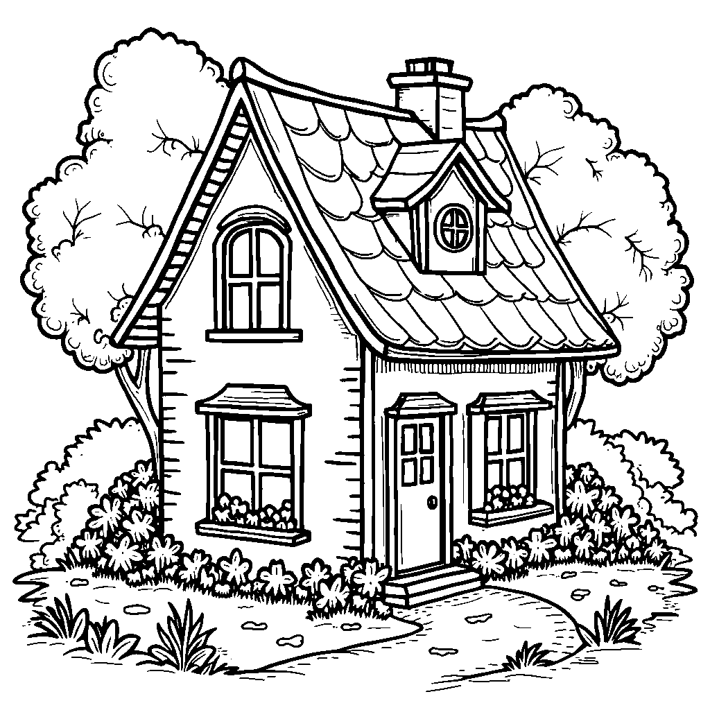 A house shaped like an animal, such as a cat or dog