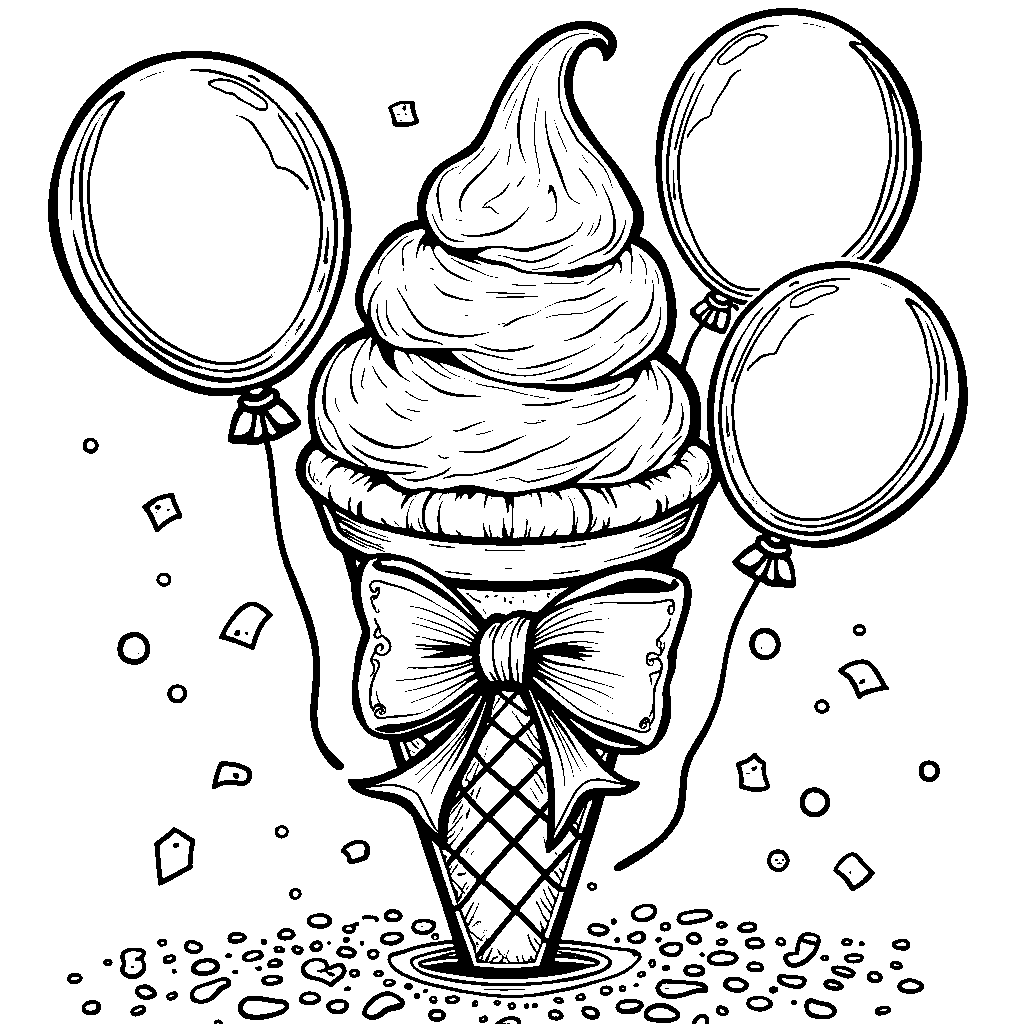 Ice cream cone with a big bow on top