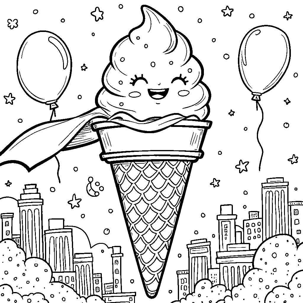 Ice cream cone with a superhero cape