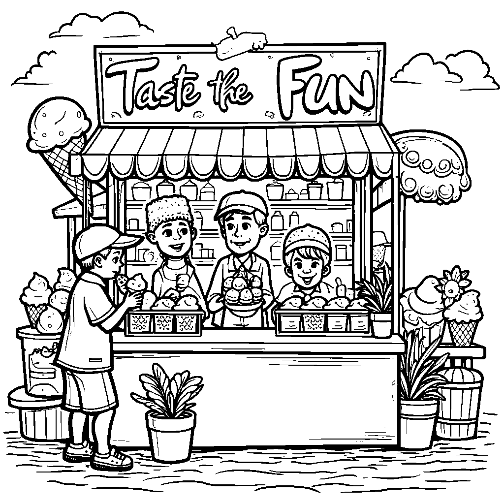 Ice cream shop with a 'Taste the Fun' sign