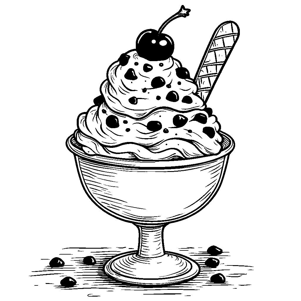 Ice cream sundae with a cherry on top and whipped cream