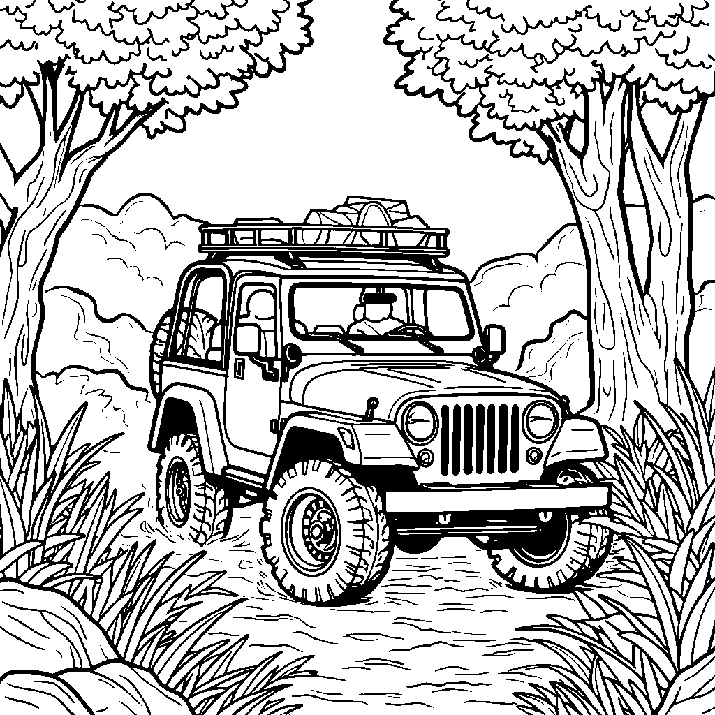 A jeep going on a safari adventure