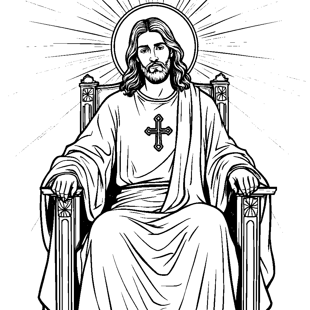 Jesus as a king with a crown