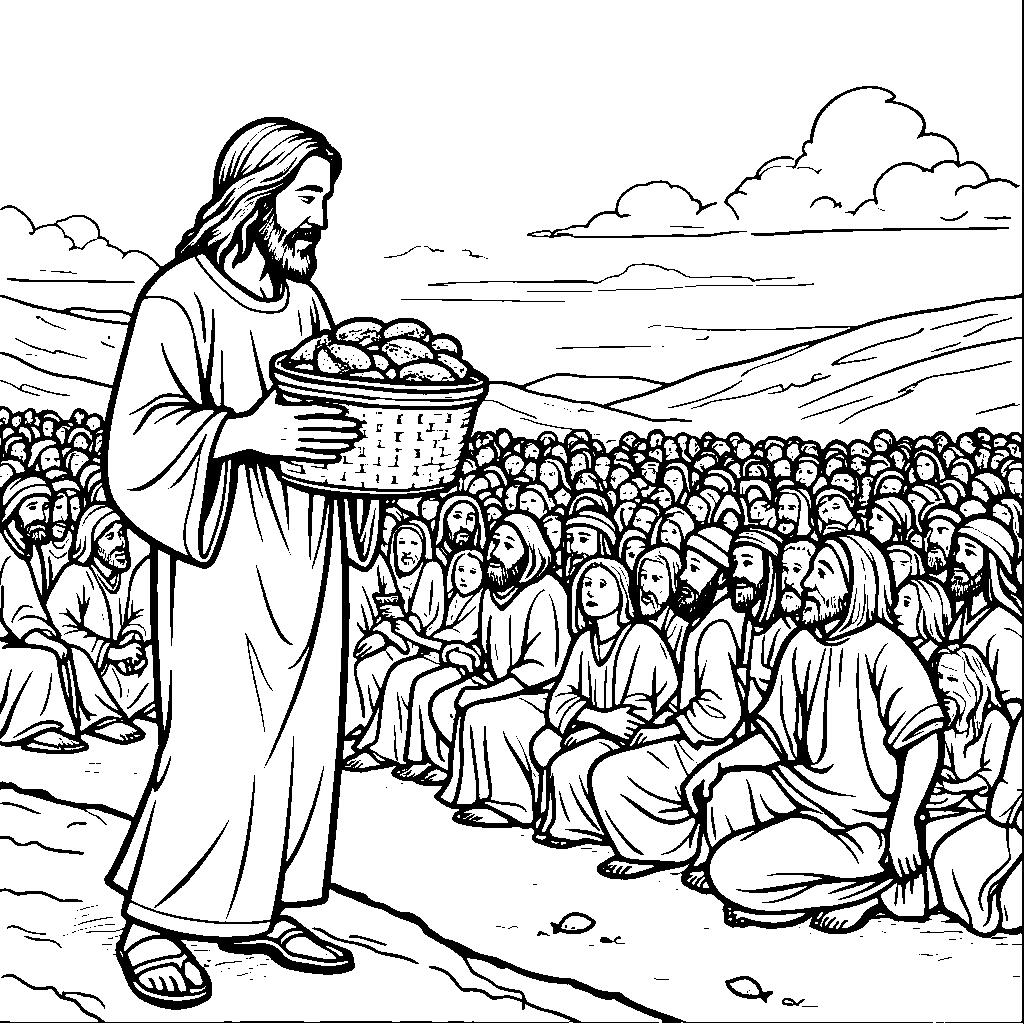 Jesus feeding the five thousand