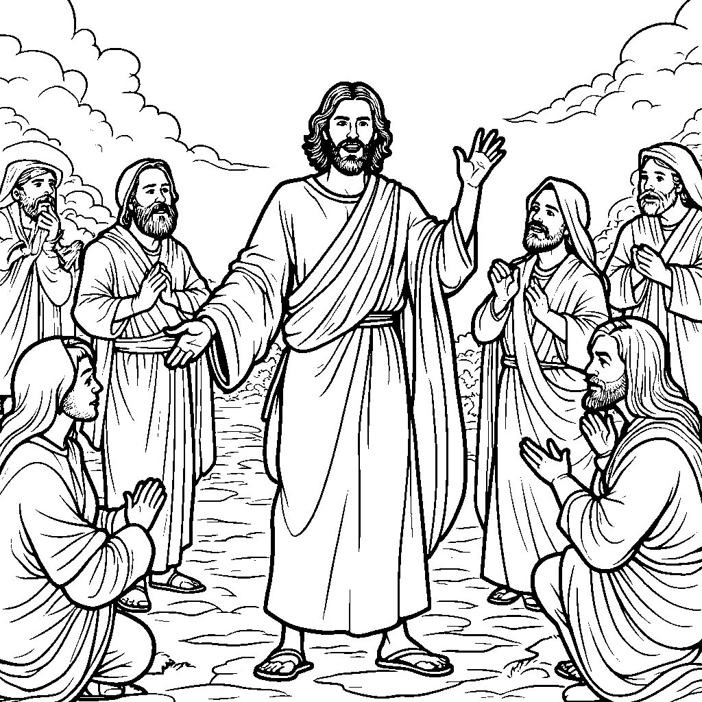 Jesus performing a miracle