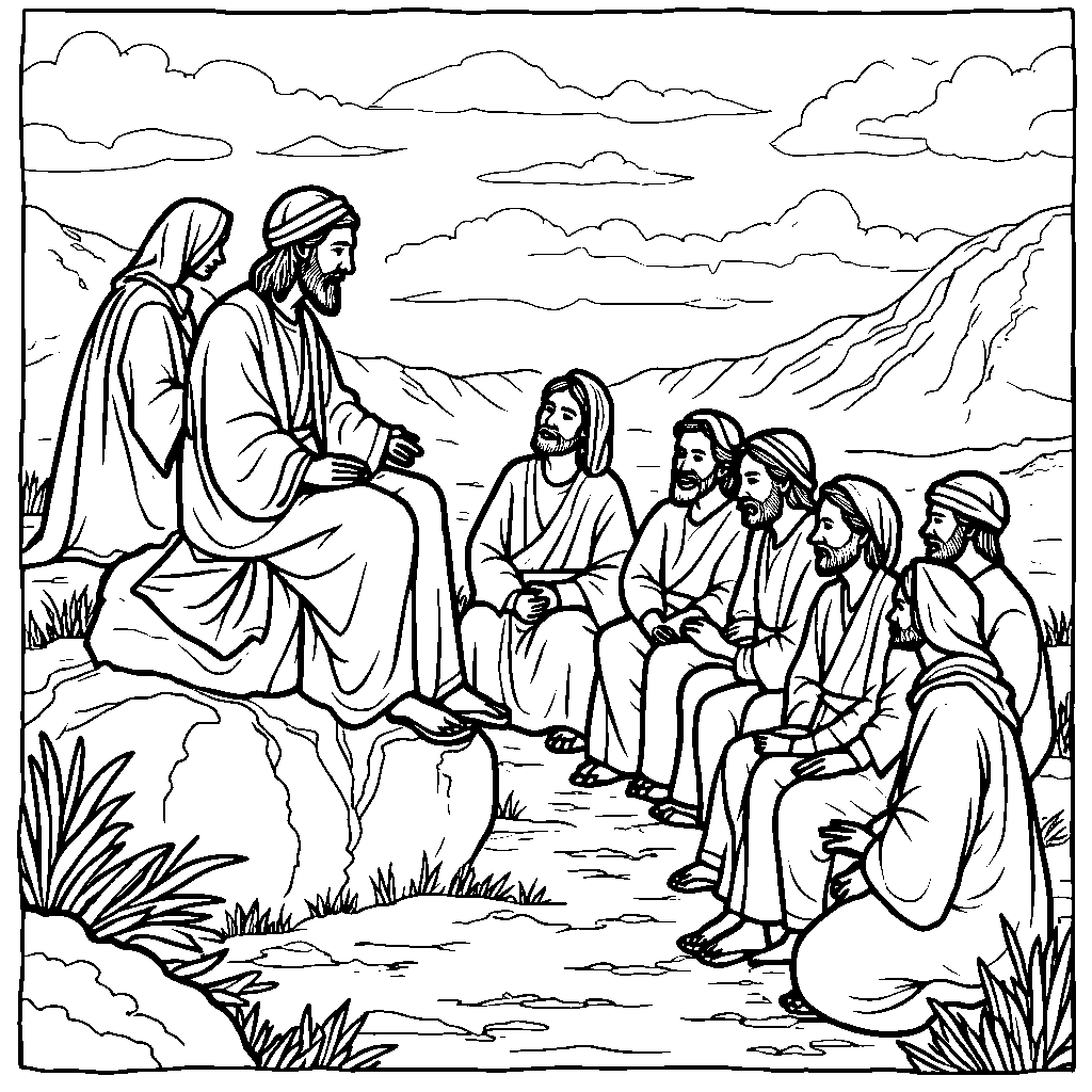 Jesus teaching his disciples