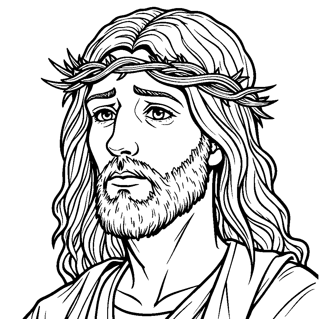 Jesus with a crown of thorns