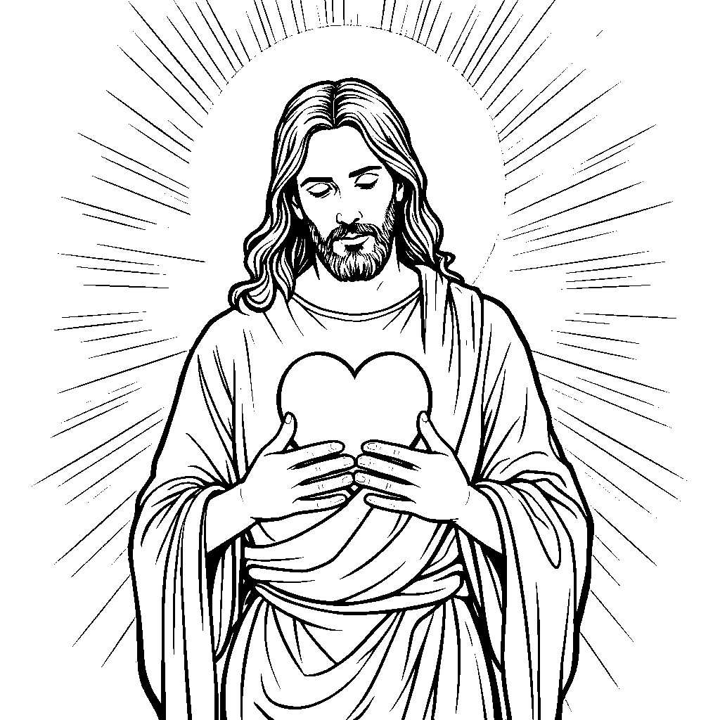 Jesus with a heart full of love