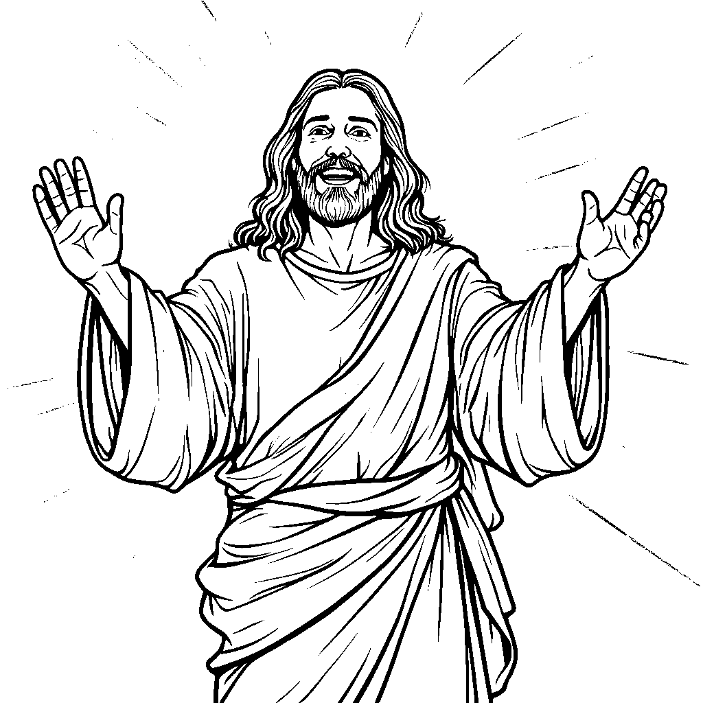 Jesus with a smile and open arms