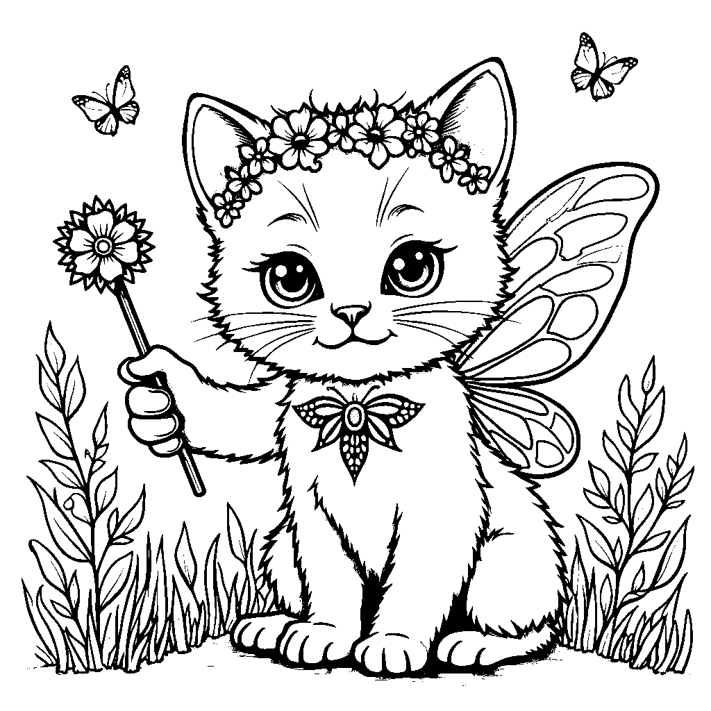 Kitten in a fairy costume