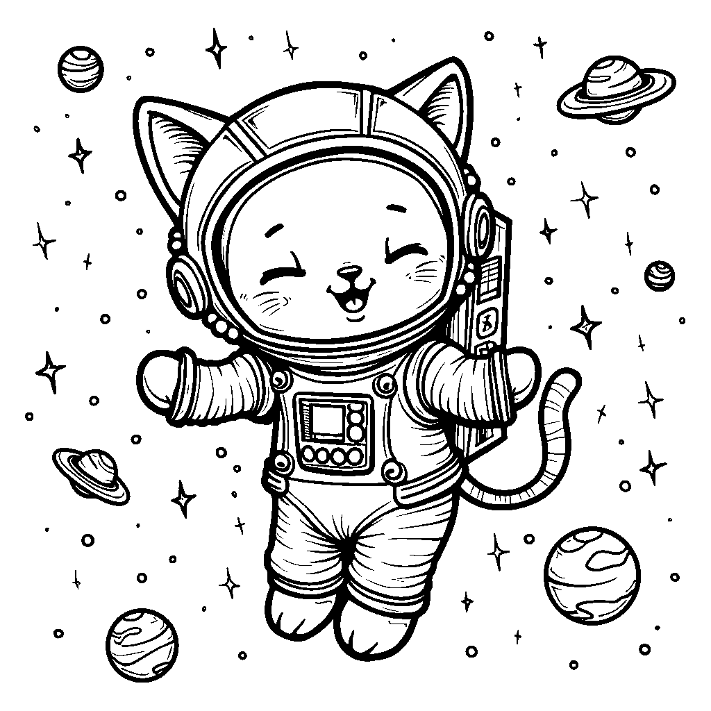 Kitten in a spacesuit