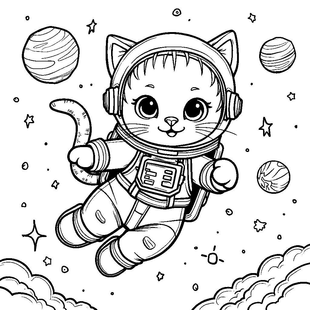 Kitten in a astronaut suit