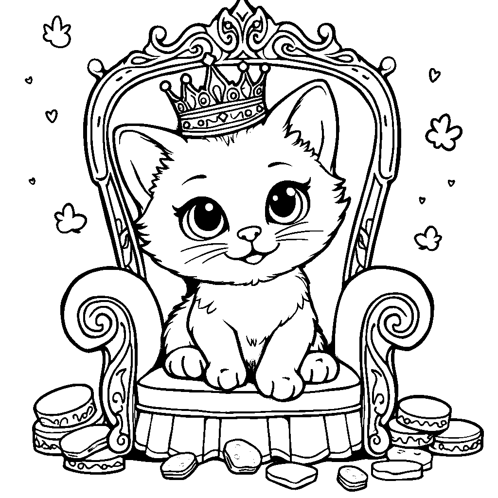 Kitten wearing a crown