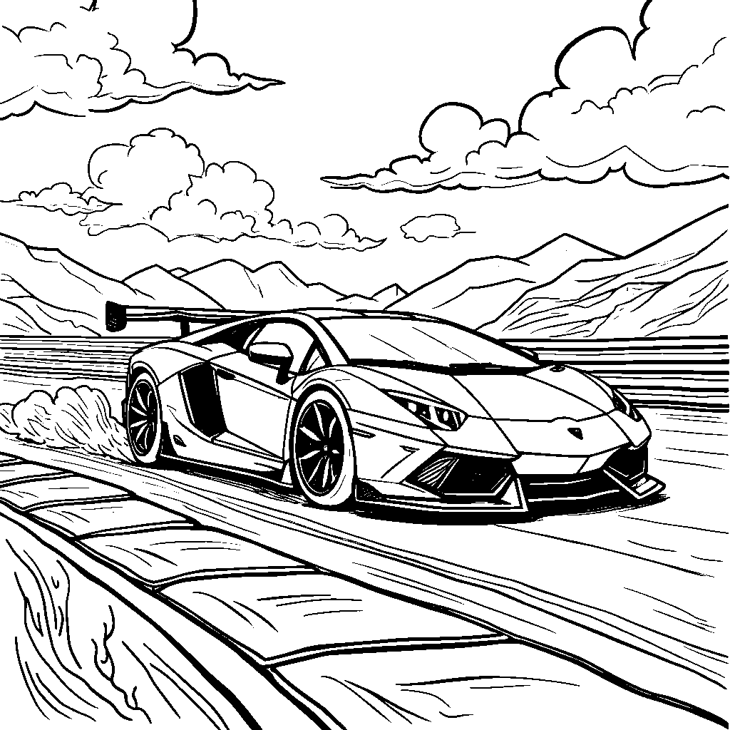 Lamborghini racing on a sunny day