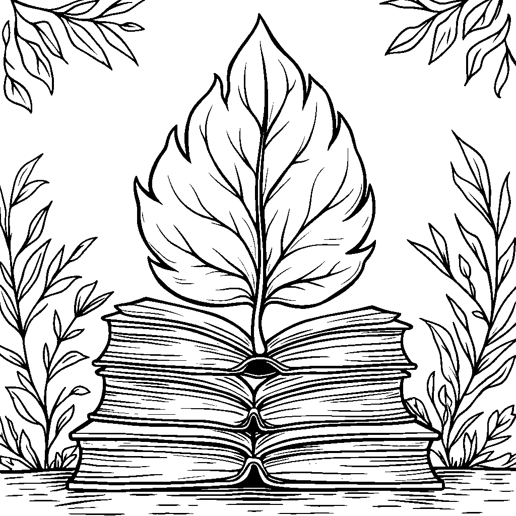 A leaf with a built-in bookmark