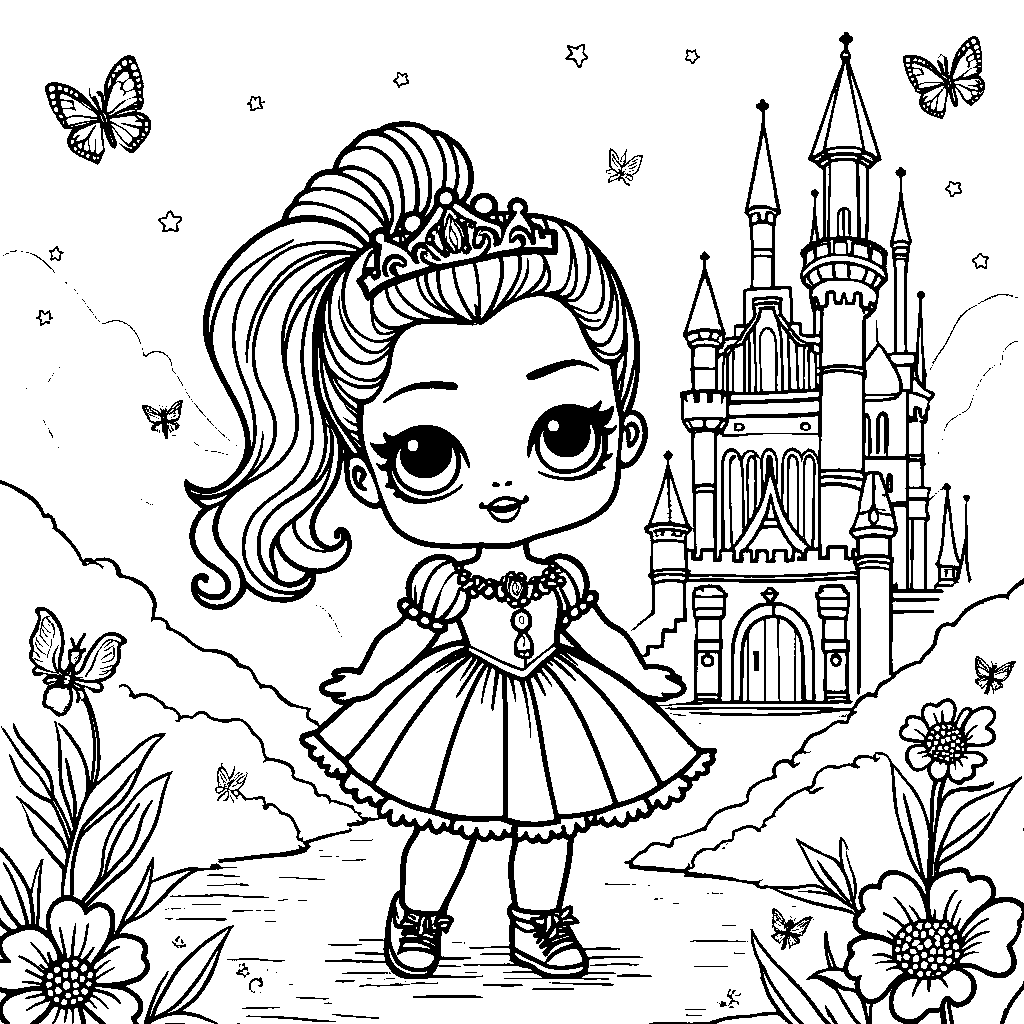 Lol doll as a princess in a castle